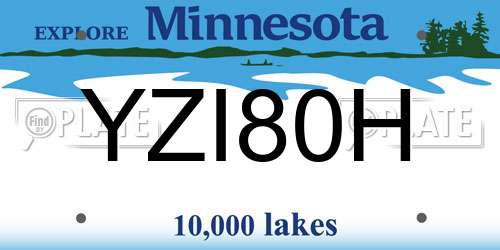 YZI80H Minnesota License Plate