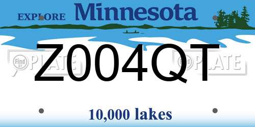 Z004QT Minnesota License Plate