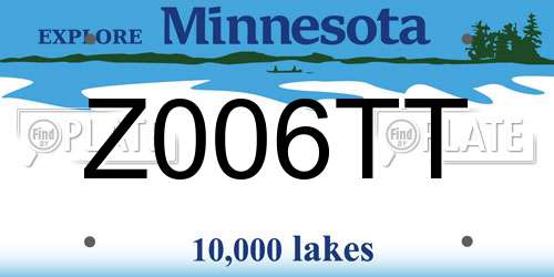 Z006TT Minnesota License Plate