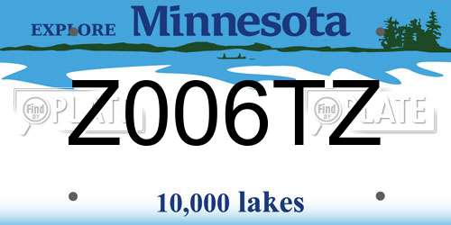 Z006TZ Minnesota License Plate