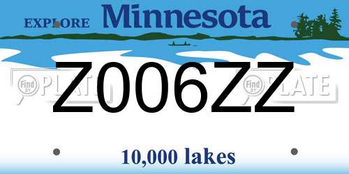 Z006ZZ Minnesota License Plate