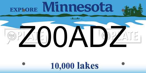 Z00ADZ Minnesota License Plate