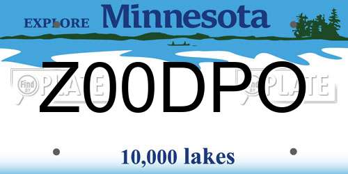 Z00DPO Minnesota License Plate