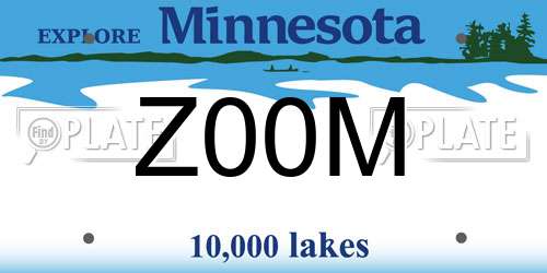 Z00M Minnesota License Plate
