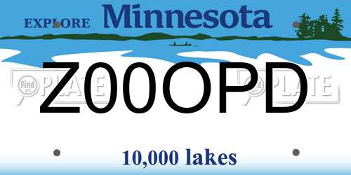 Z00OPD Minnesota License Plate