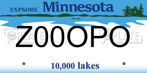 Z00OPO Minnesota License Plate