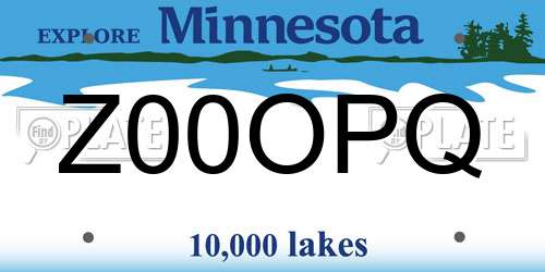 Z00OPQ Minnesota License Plate