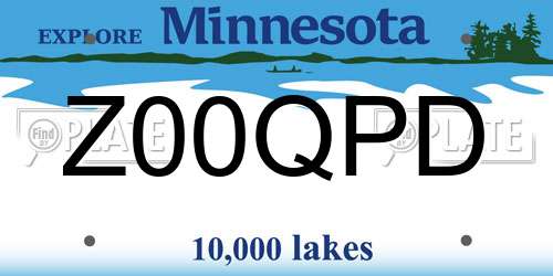 Z00QPD Minnesota License Plate