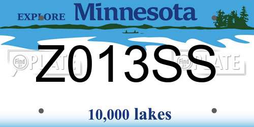 Z013SS Minnesota License Plate