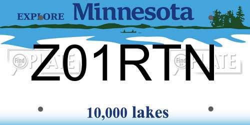 Z01RTN Minnesota License Plate