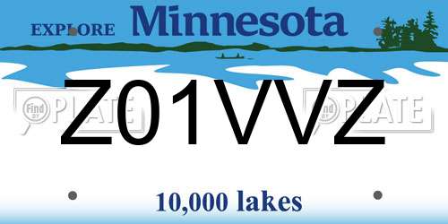 Z01VVZ Minnesota License Plate