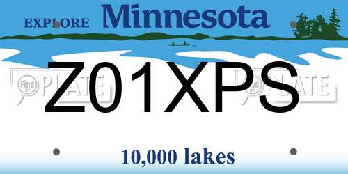 Z01XPS Minnesota License Plate