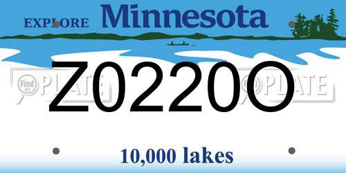 Z0220O Minnesota License Plate