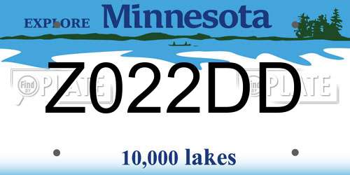 Z022DD Minnesota License Plate