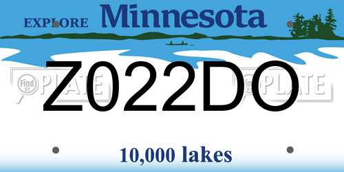 Z022DO Minnesota License Plate