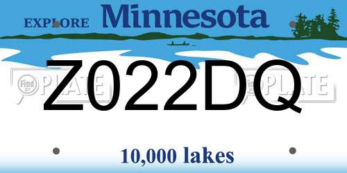 Z022DQ Minnesota License Plate