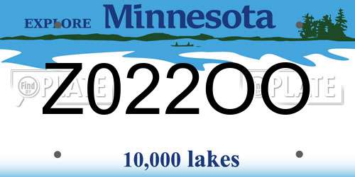 Z022OO Minnesota License Plate