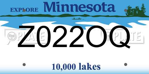 Z022OQ Minnesota License Plate