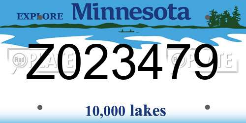 Z023479 Minnesota License Plate