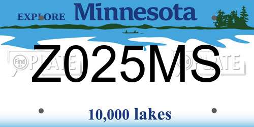 Z025MS Minnesota License Plate