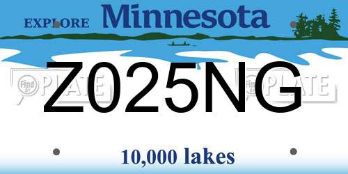 Z025NG Minnesota License Plate