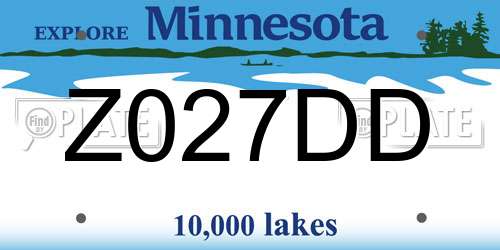 Z027DD Minnesota License Plate