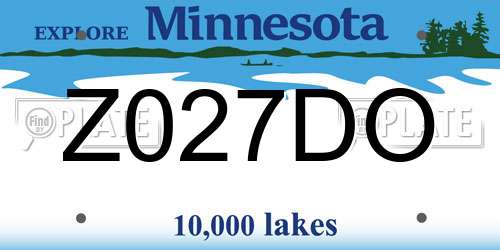 Z027DO Minnesota License Plate