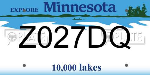 Z027DQ Minnesota License Plate