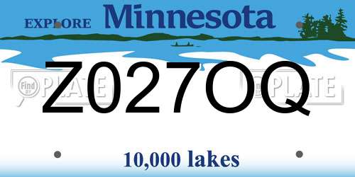 Z027OQ Minnesota License Plate