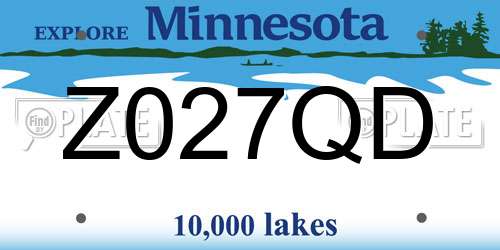 Z027QD Minnesota License Plate
