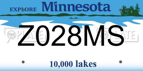 Z028MS Minnesota License Plate