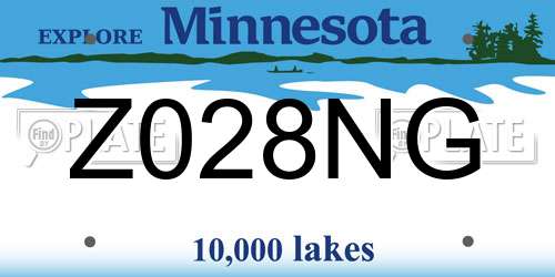 Z028NG Minnesota License Plate