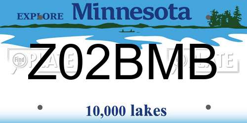 Z02BMB Minnesota License Plate
