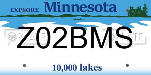 Z02BMS Minnesota License Plate