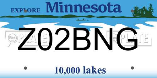 Z02BNG Minnesota License Plate