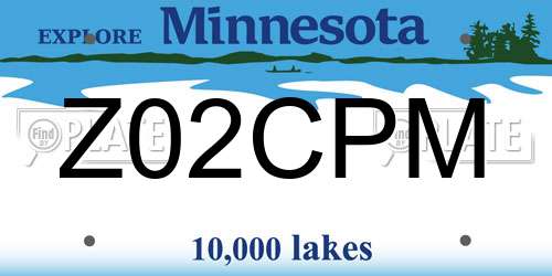 Z02CPM Minnesota License Plate
