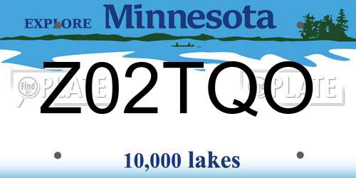 Z02TQO Minnesota License Plate