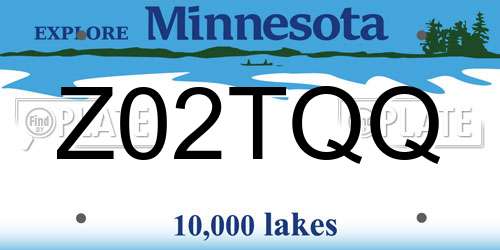 Z02TQQ Minnesota License Plate