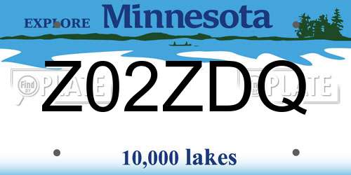 Z02ZDQ Minnesota License Plate