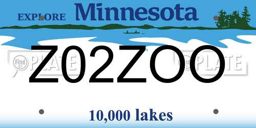 Z02ZOO Minnesota License Plate