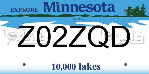 Z02ZQD Minnesota License Plate
