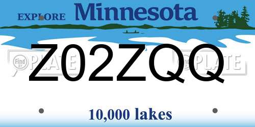 Z02ZQQ Minnesota License Plate