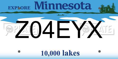 Z04EYX Minnesota License Plate