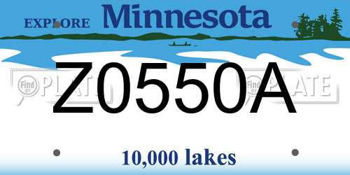Z0550A Minnesota License Plate