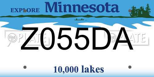 Z055DA Minnesota License Plate