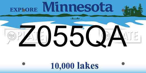 Z055QA Minnesota License Plate