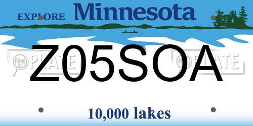 Z05SOA Minnesota License Plate