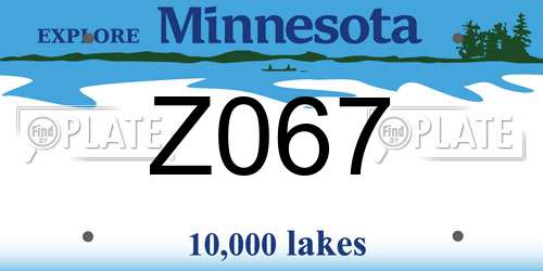 Z067 Minnesota License Plate