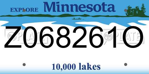 Z068261O Minnesota License Plate
