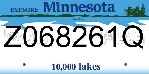 Z068261Q Minnesota License Plate